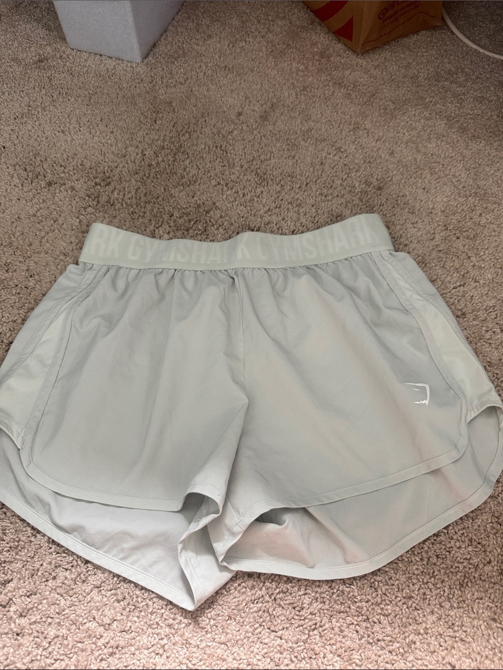 Gymshark Women's Pale Gray Athletic Shorts